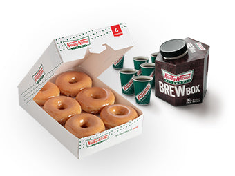 Krispy Kreme - Original Glazed Doughnuts and 48oz Brew Box (4 cups)